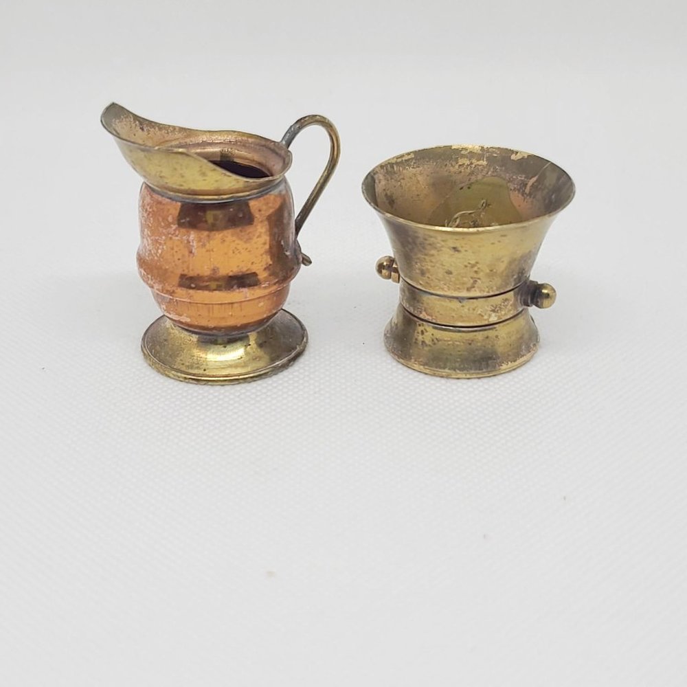 Vintage Miniature Brass/Copper Pitcher/Bucket